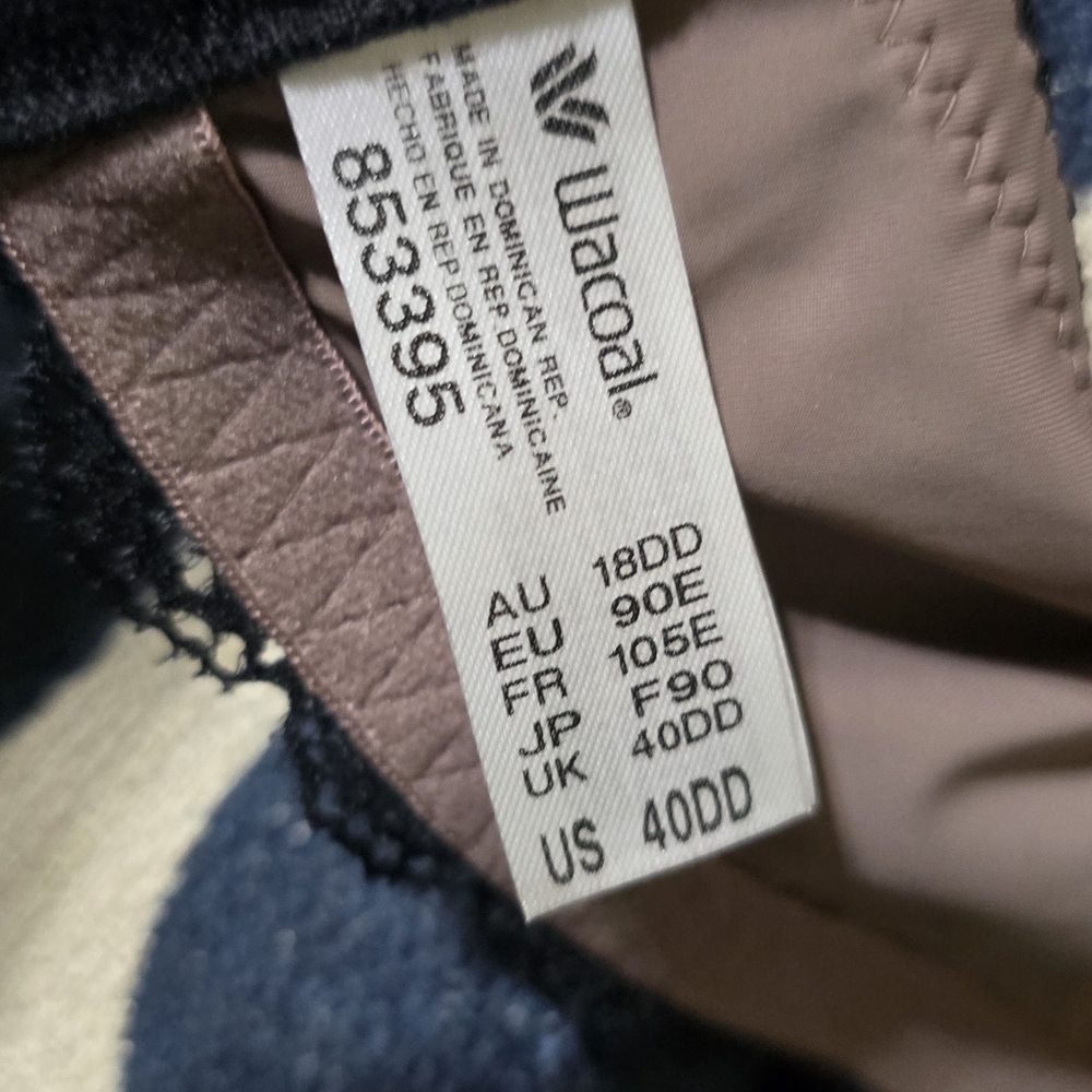 NWT Wacoal 853395 Black Vivid Encounter Bra Size 40 DD with Lace Detail - Picture 9 of 9